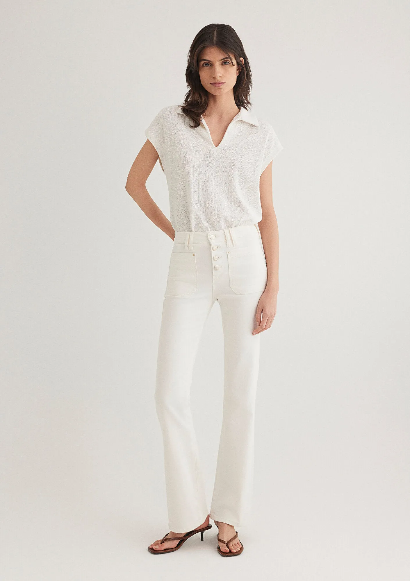 Sierra Off White Gold Premium Jean Pants