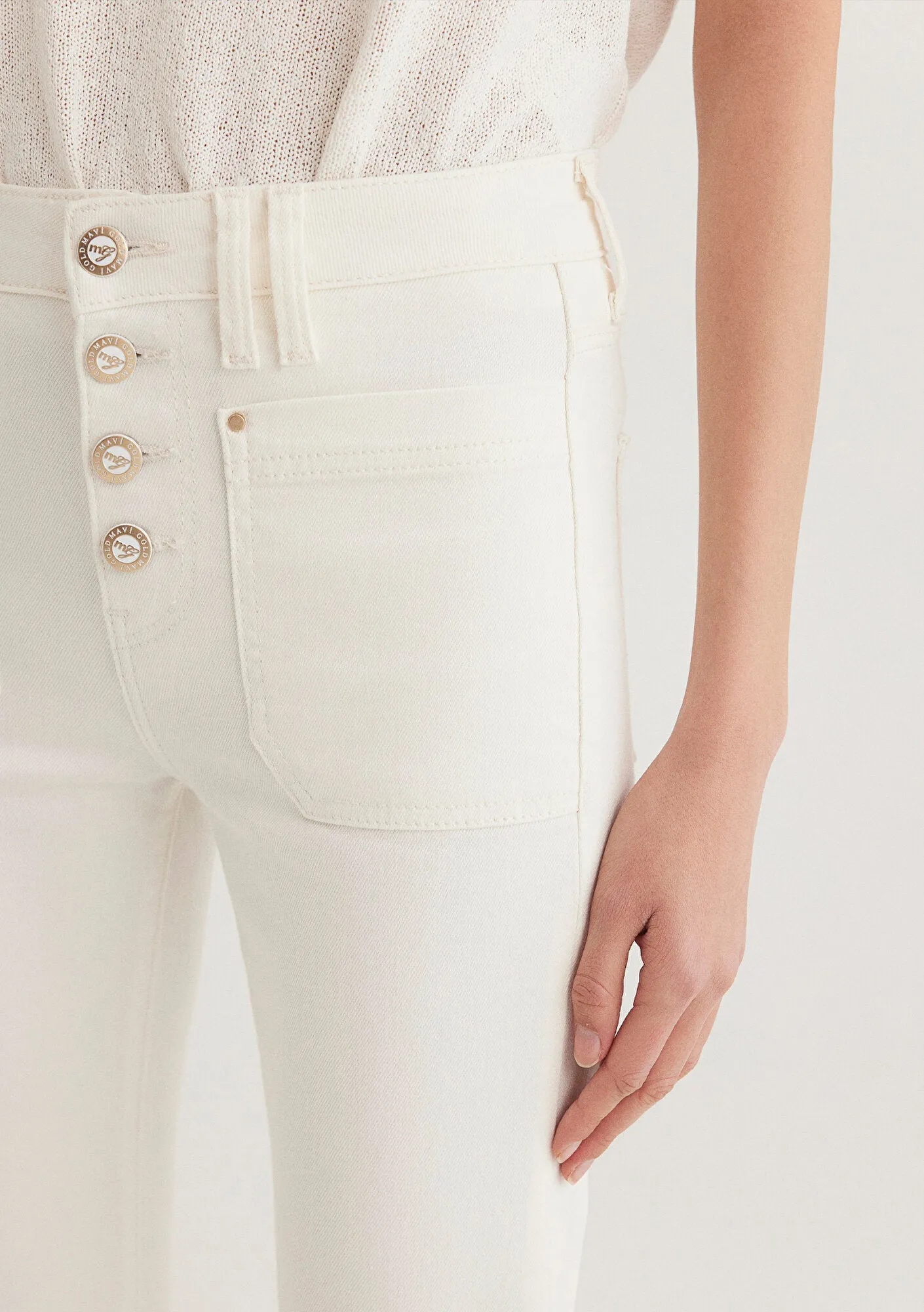 Sierra Off White Gold Premium Jean Pants