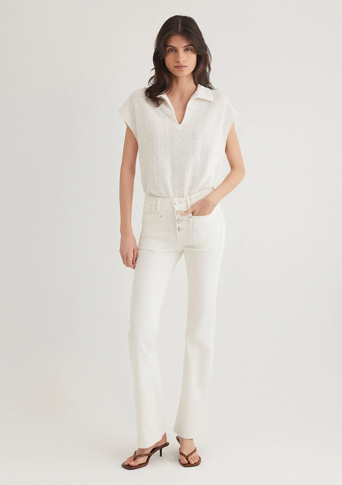 Sierra Off White Gold Premium Jean Pants