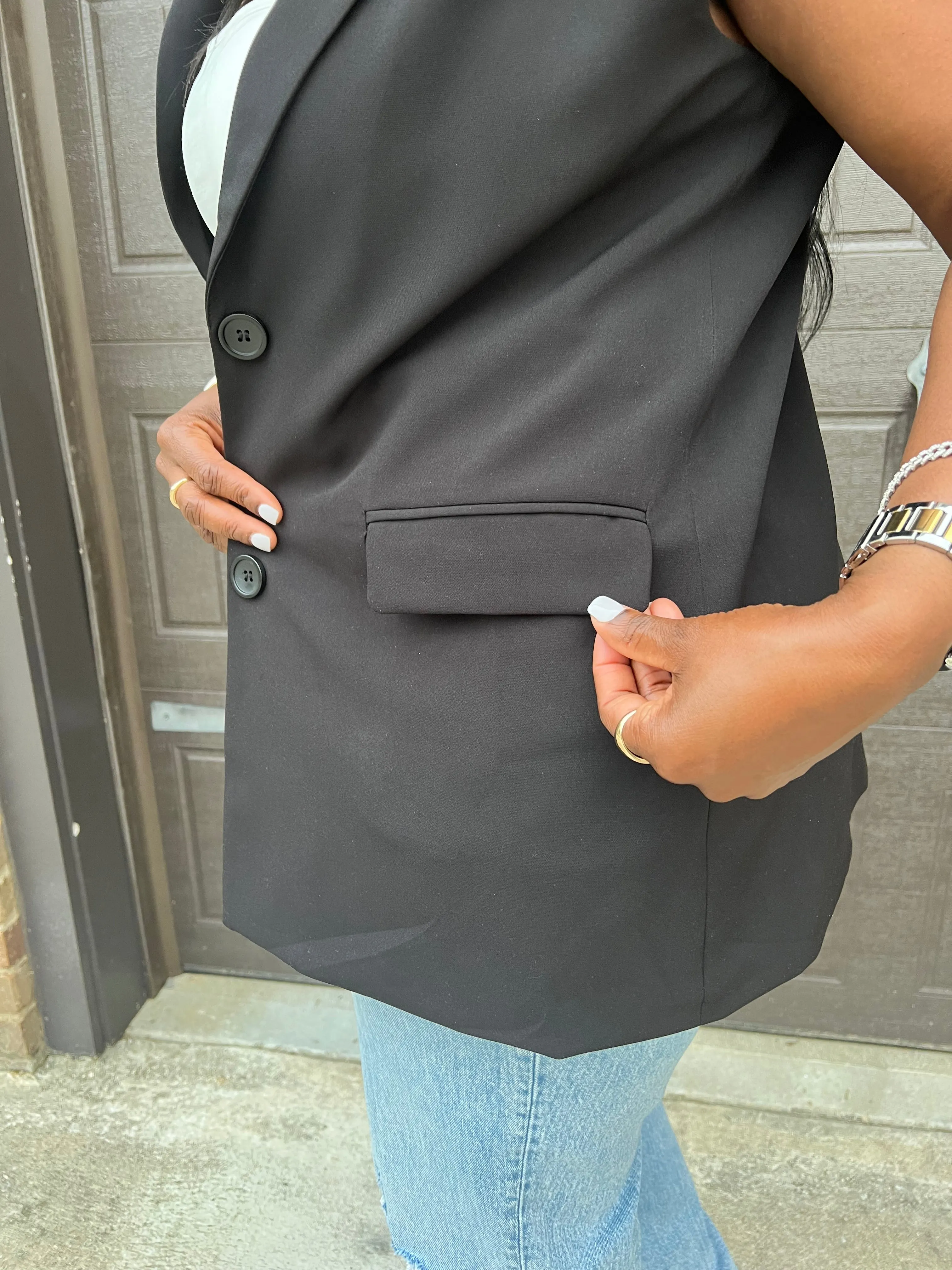 Sleeveless Blazer Vest