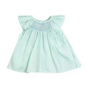 Smocked Green Blouse in 12 months