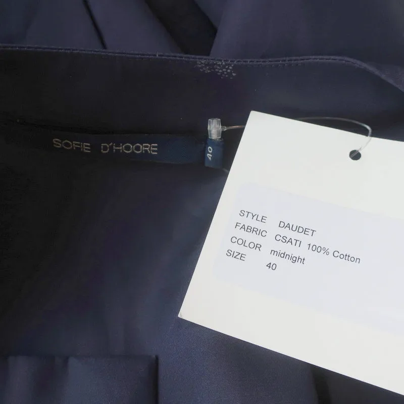 Sofie D'Hoore Dress Daudet Navy Cotton Size 40 Side-Pocket Shift NEW