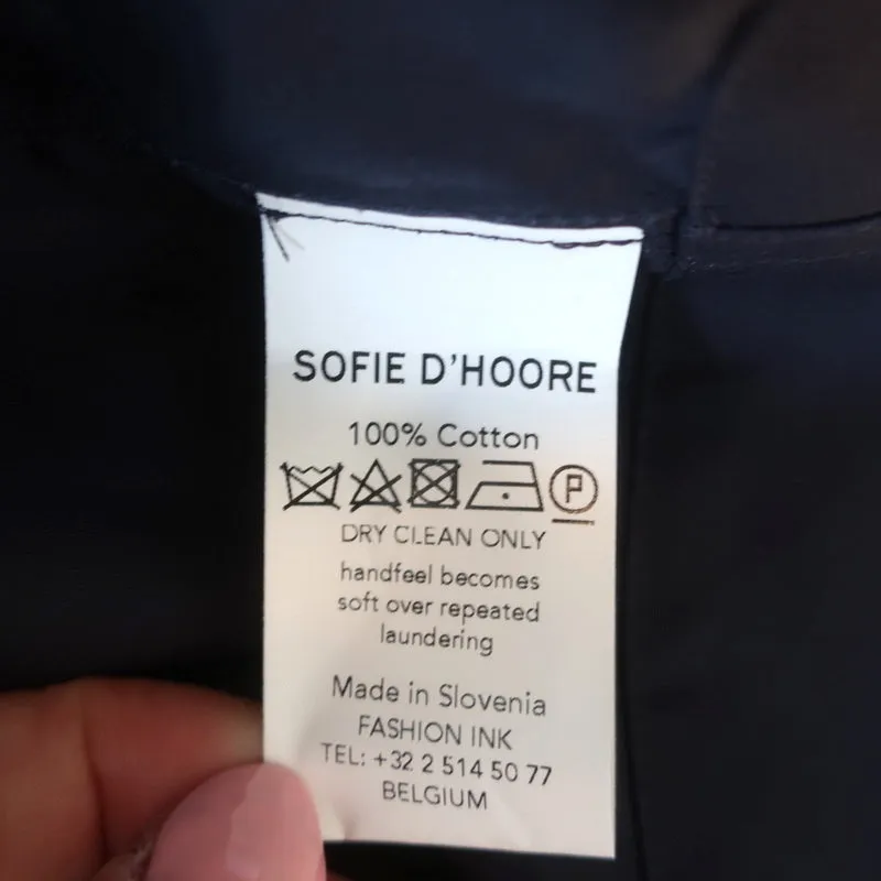 Sofie D'Hoore Dress Daudet Navy Cotton Size 40 Side-Pocket Shift NEW