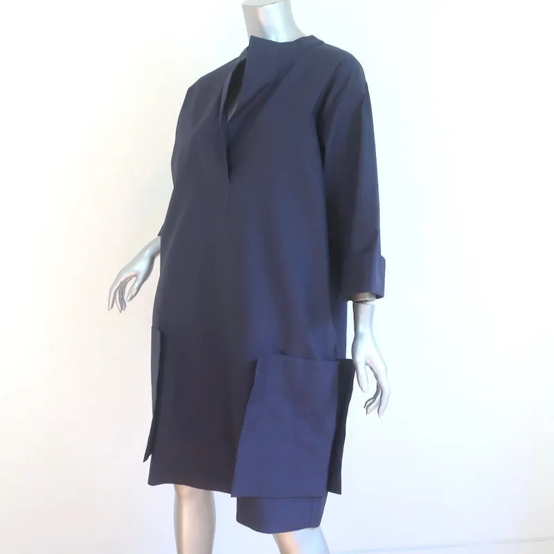 Sofie D'Hoore Dress Daudet Navy Cotton Size 40 Side-Pocket Shift NEW