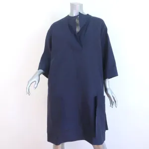 Sofie D'Hoore Dress Daudet Navy Cotton Size 40 Side-Pocket Shift NEW