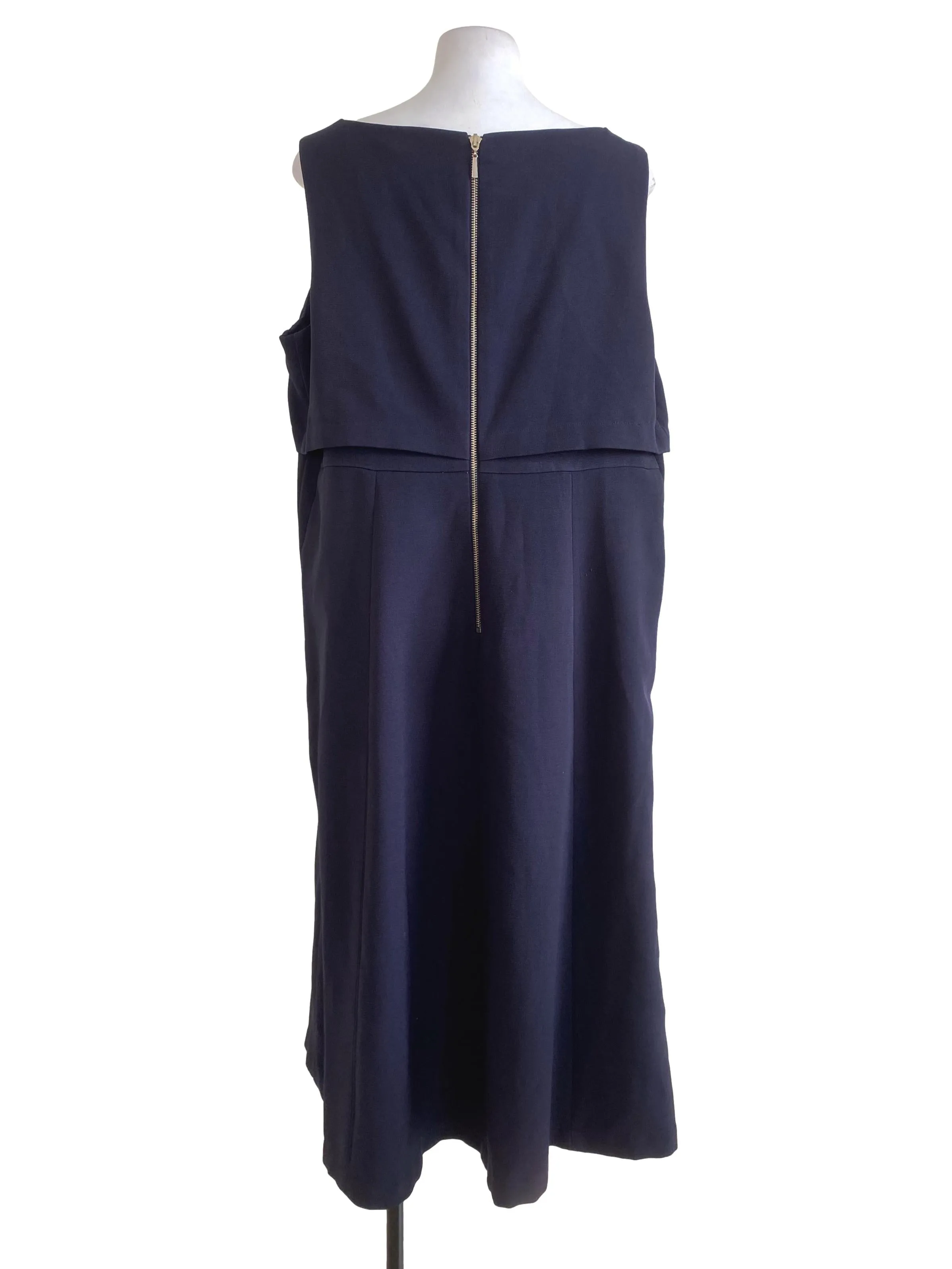 Space Blue Overlap Shift Dress