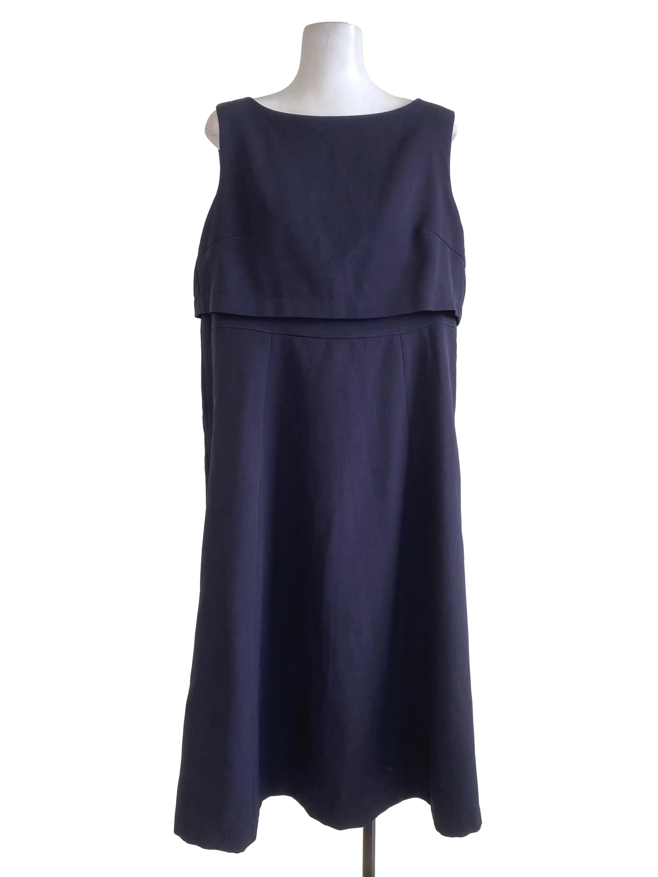 Space Blue Overlap Shift Dress
