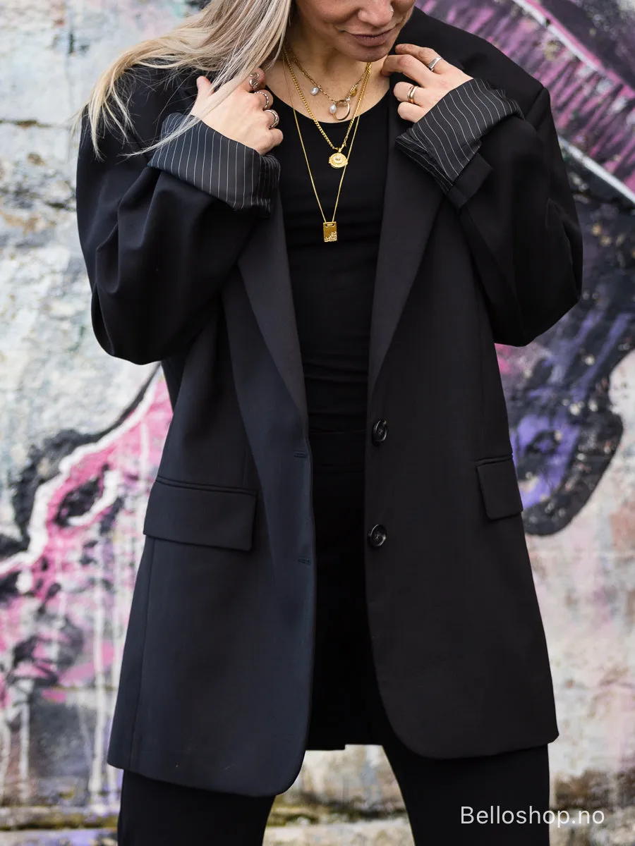 Sportmax Sort oversized dressjakke med to knapper