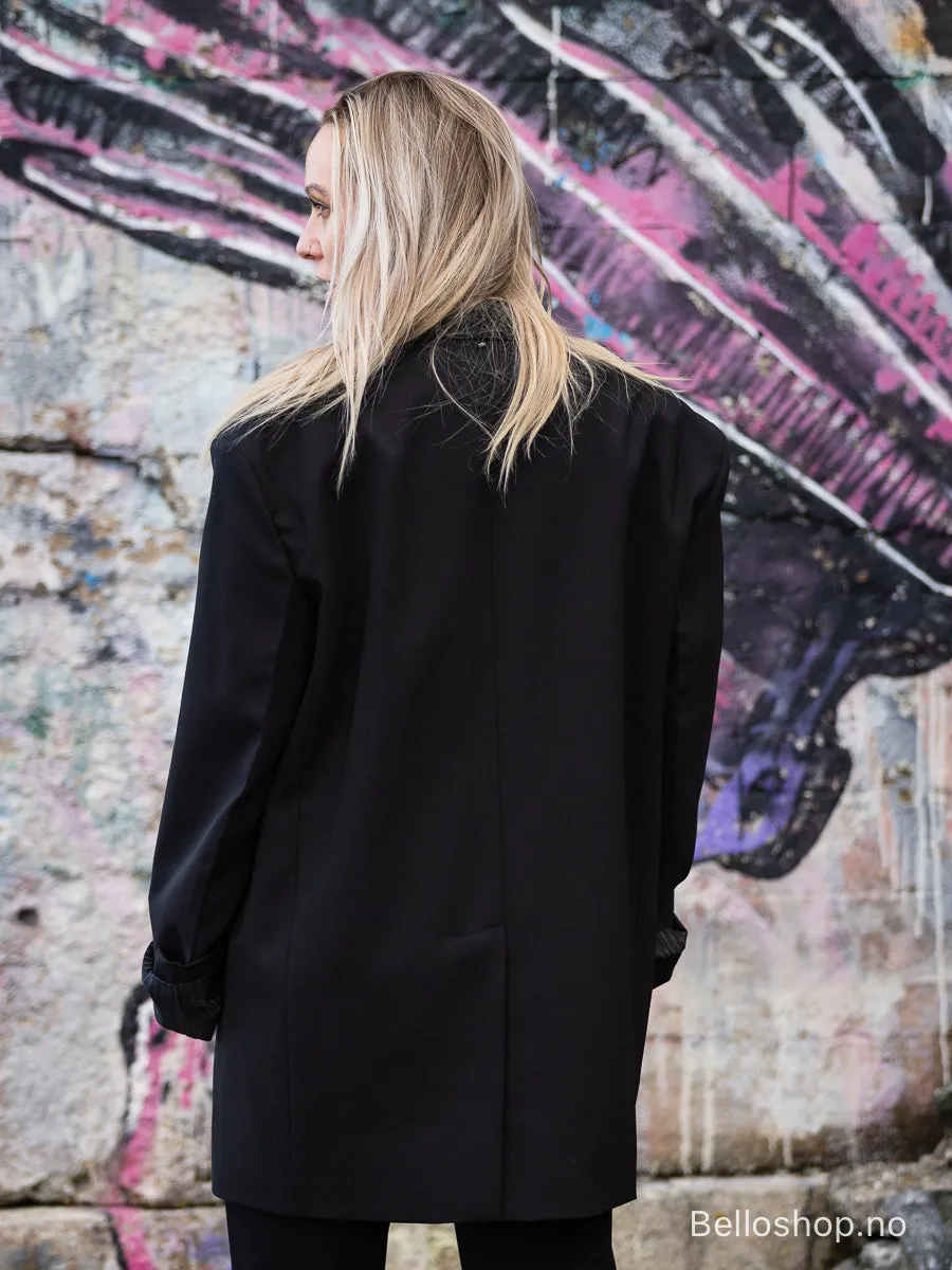 Sportmax Sort oversized dressjakke med to knapper