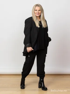Sportmax Sort oversized dressjakke med to knapper