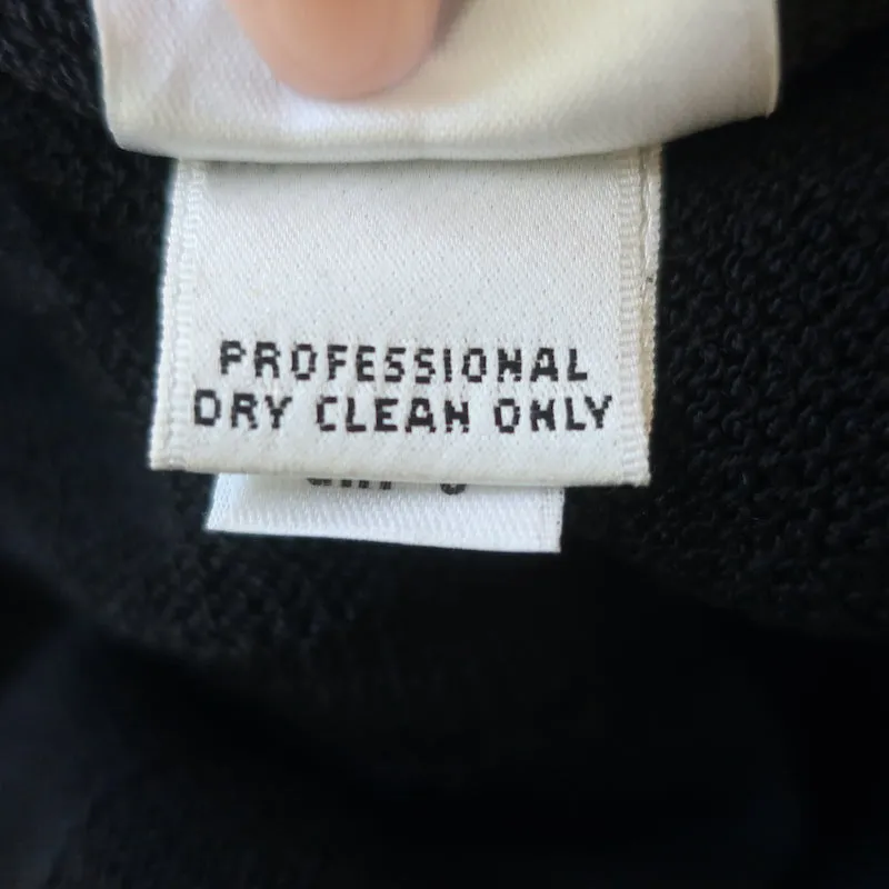 St. John Sport Pleated Hem Dress Black Wool-Blend Size Small Short Sleeve Shift