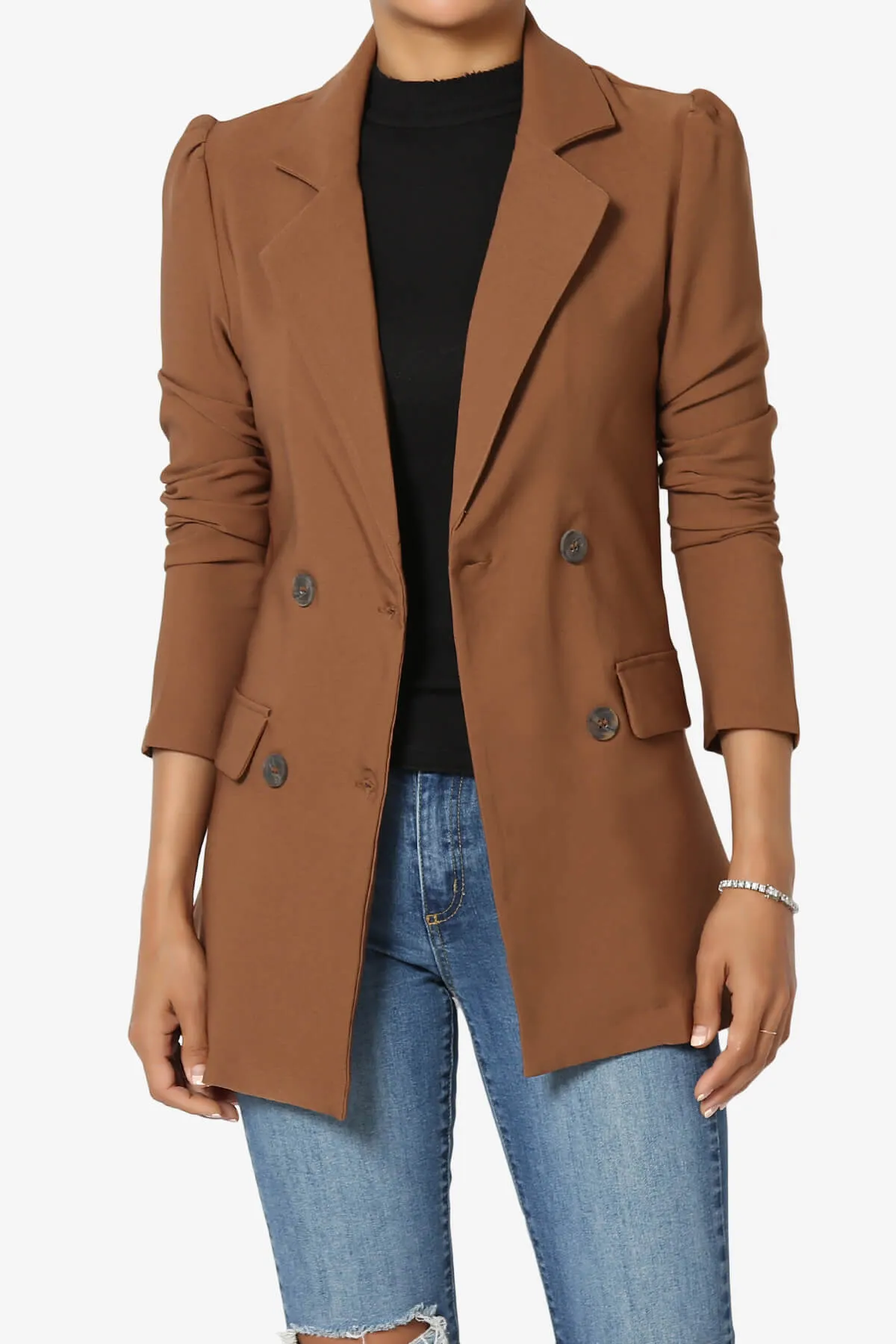 Starie Puff Sleeve Double Breasted Blazer