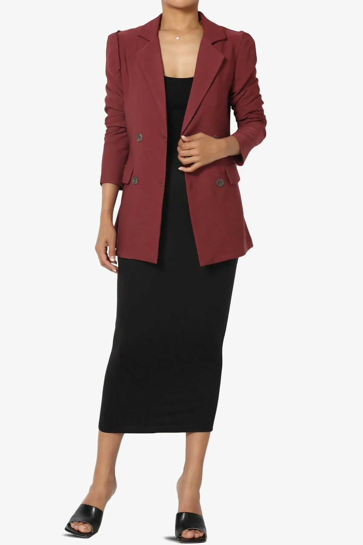 Starie Puff Sleeve Double Breasted Blazer