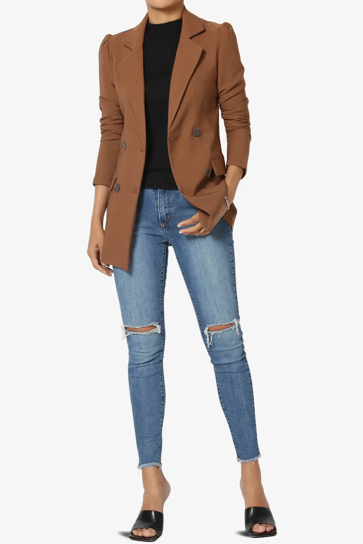 Starie Puff Sleeve Double Breasted Blazer