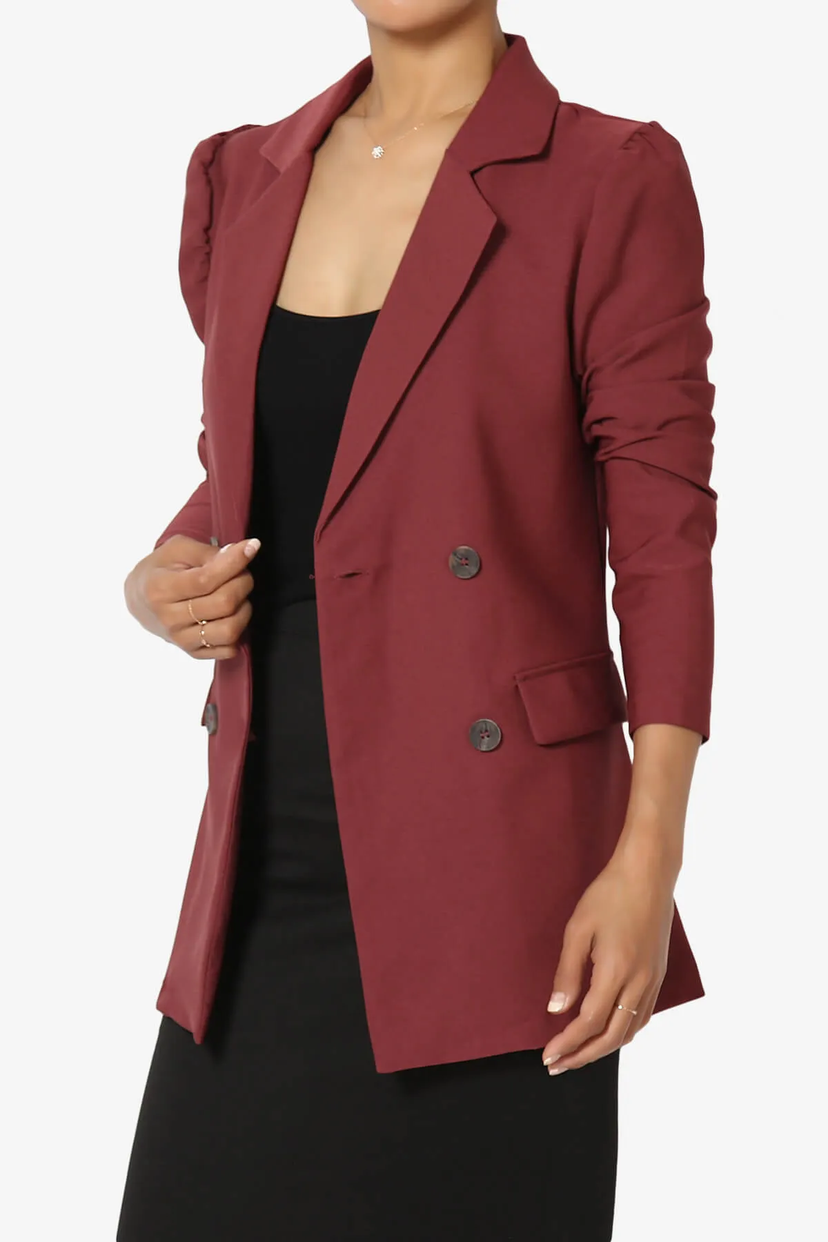 Starie Puff Sleeve Double Breasted Blazer