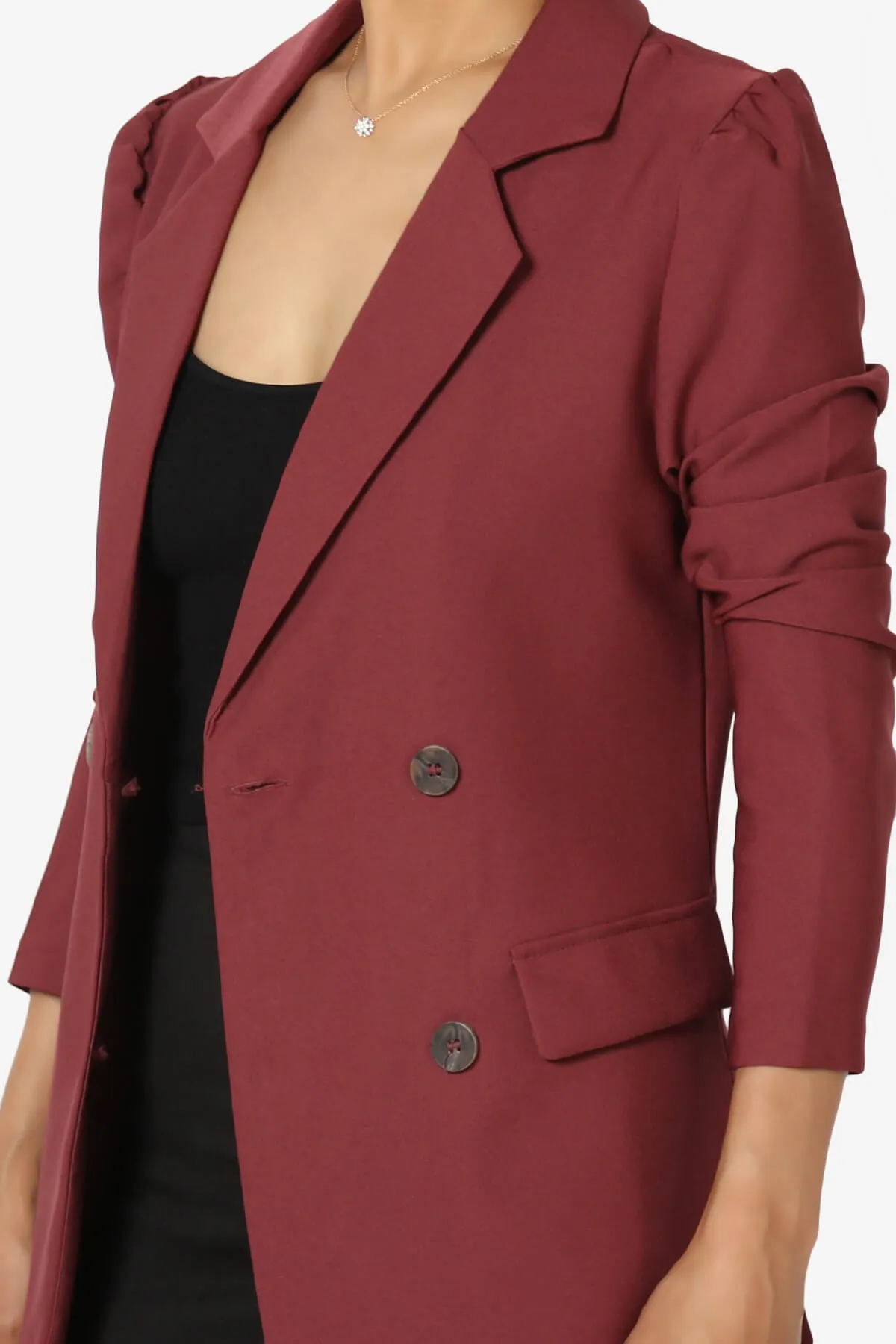 Starie Puff Sleeve Double Breasted Blazer