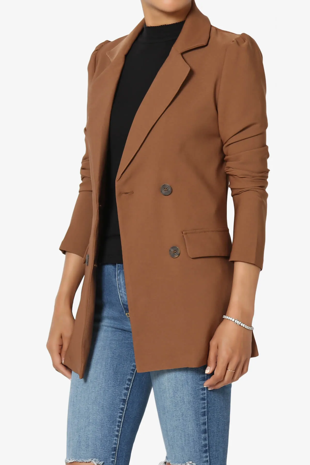 Starie Puff Sleeve Double Breasted Blazer