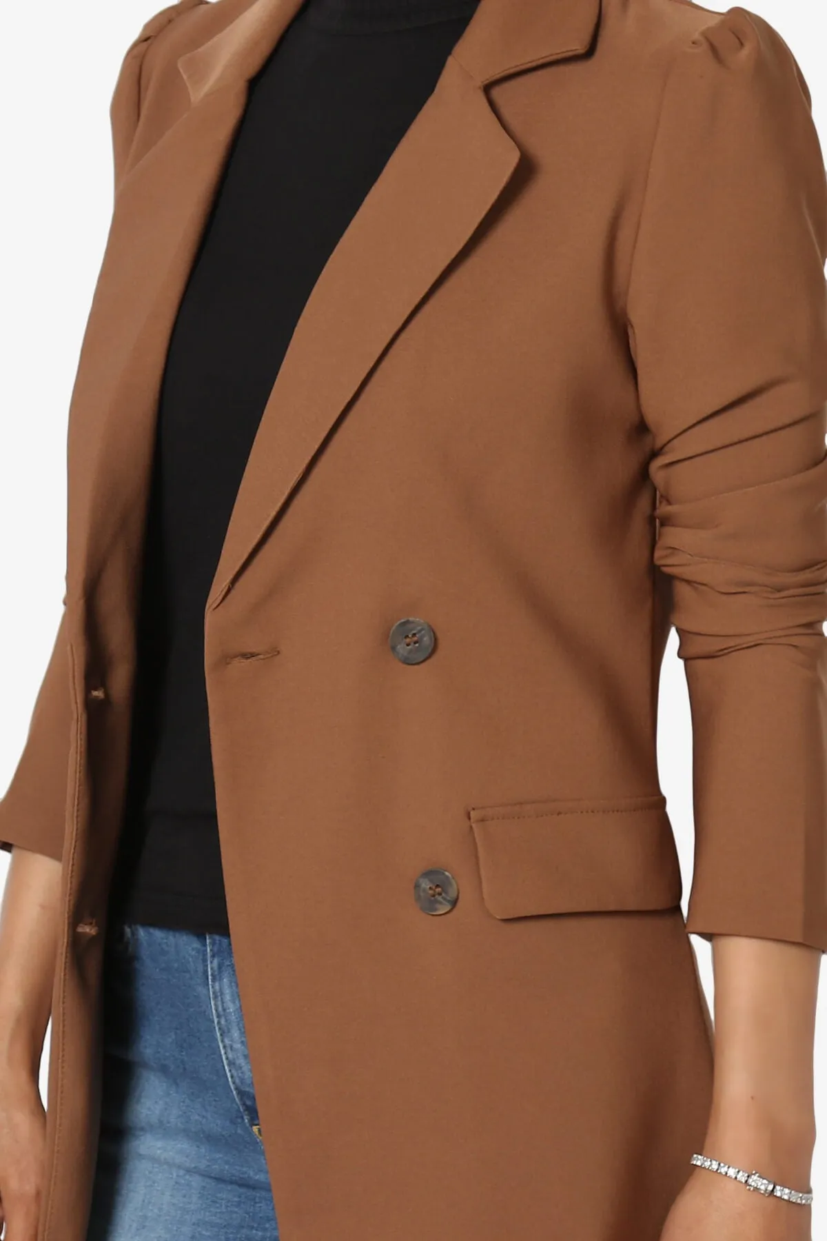 Starie Puff Sleeve Double Breasted Blazer