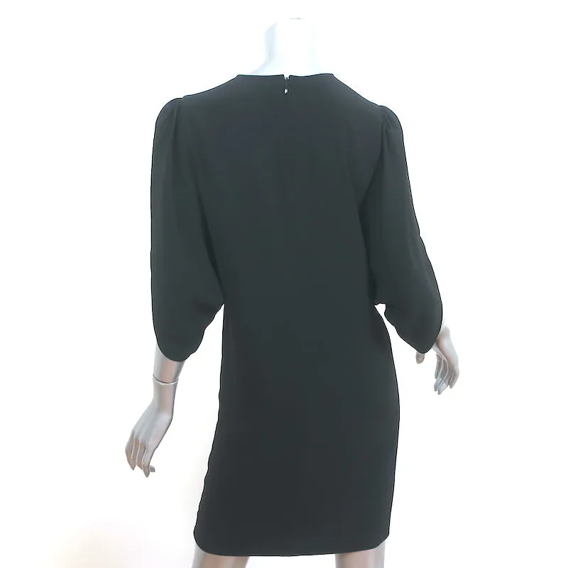 Stella McCartney Petal Sleeve Shift Dress Black Stretch Crepe Size 38