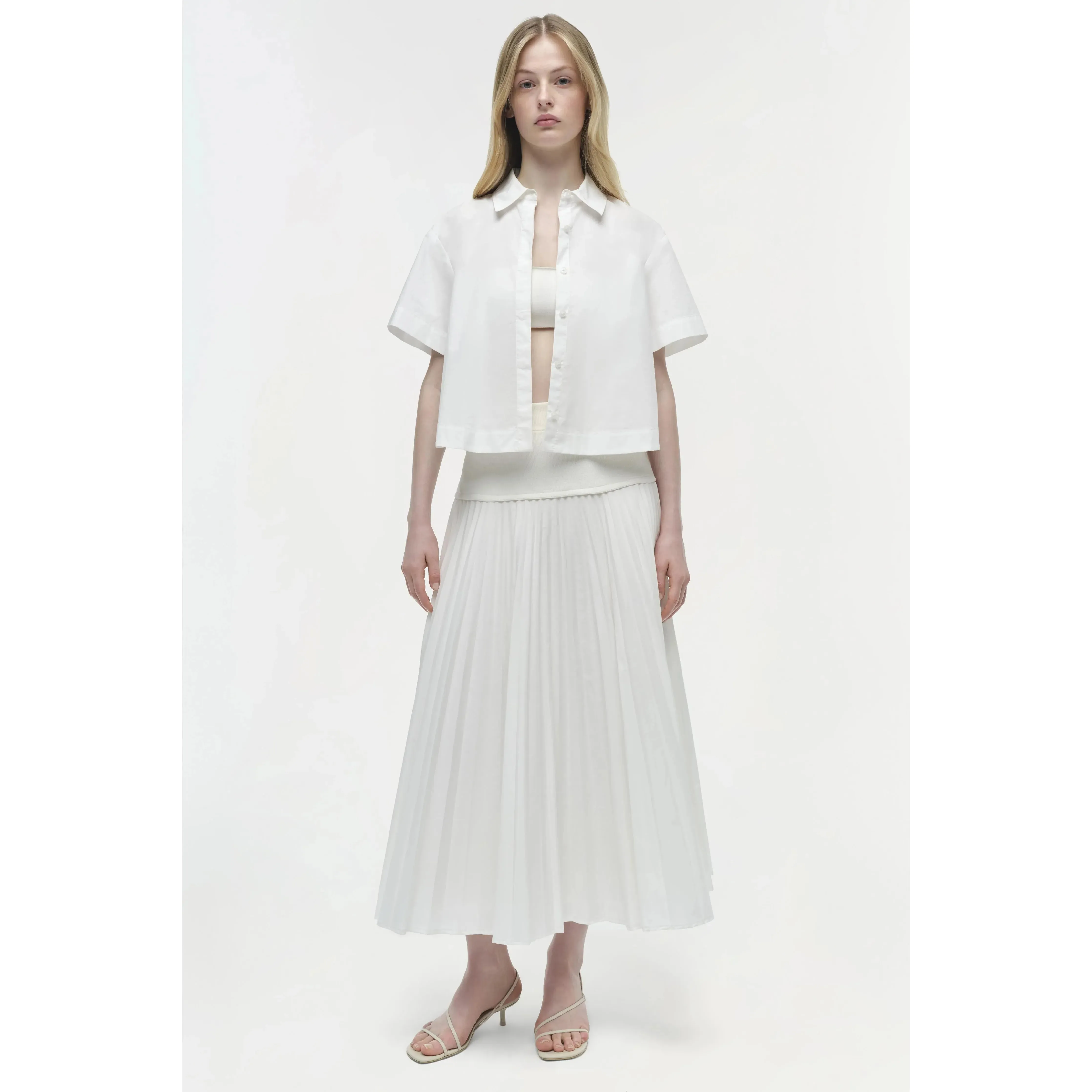 STELLA PLEATED MIDI SKIRT