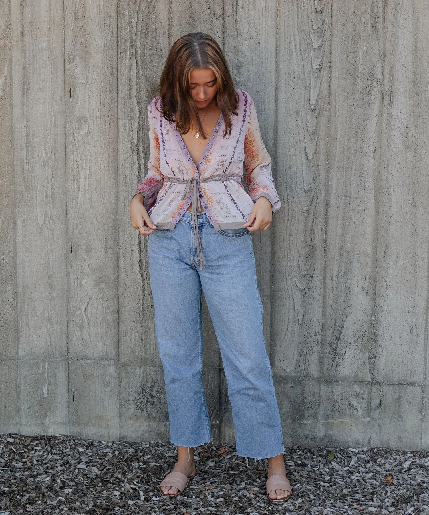 Stella Printed Button Down Blouse