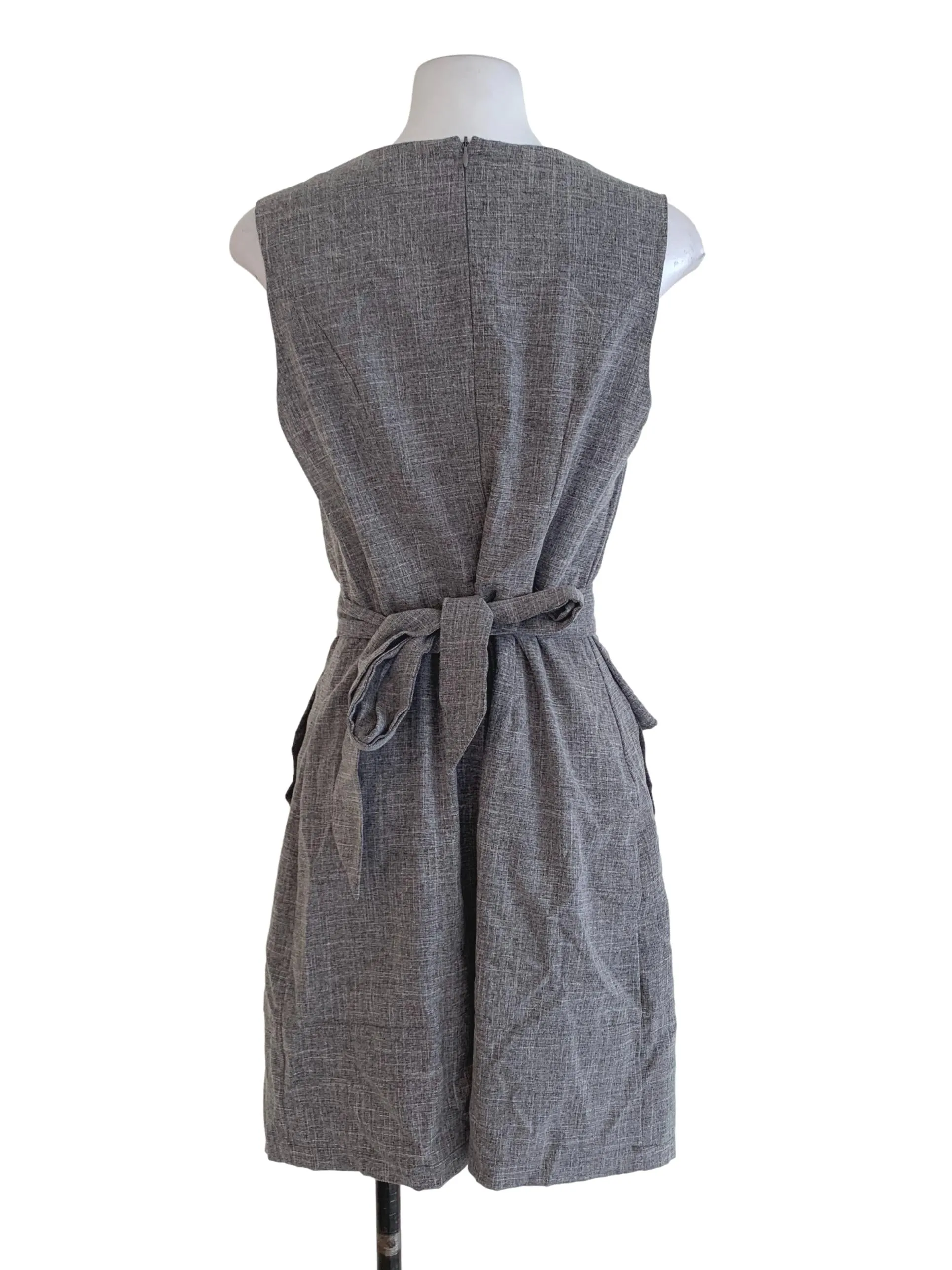 Stone Grey Twill Shift Dress