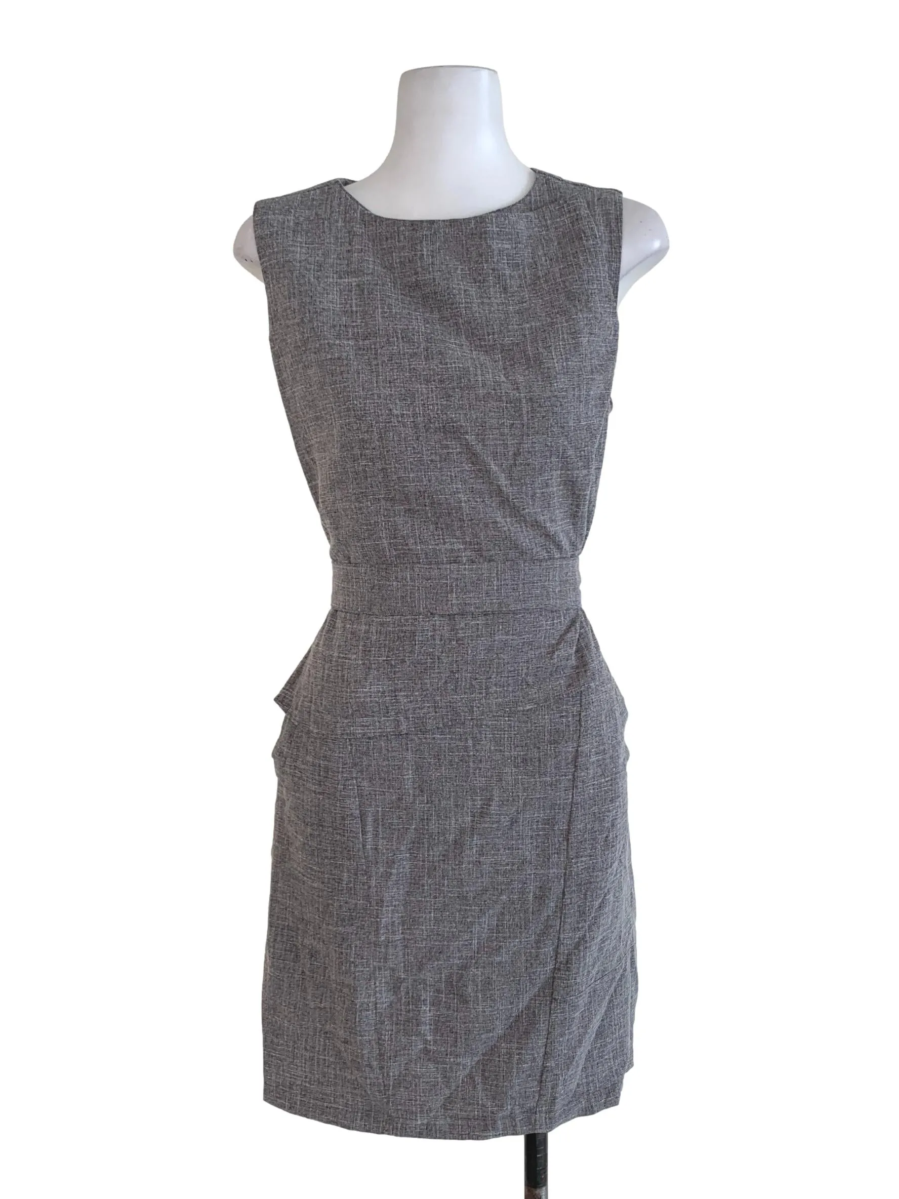 Stone Grey Twill Shift Dress