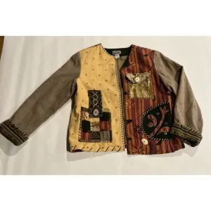 Stonebridge Wearable Art Lagenlook Open Front Oversized Jacket Blazer Boho Large