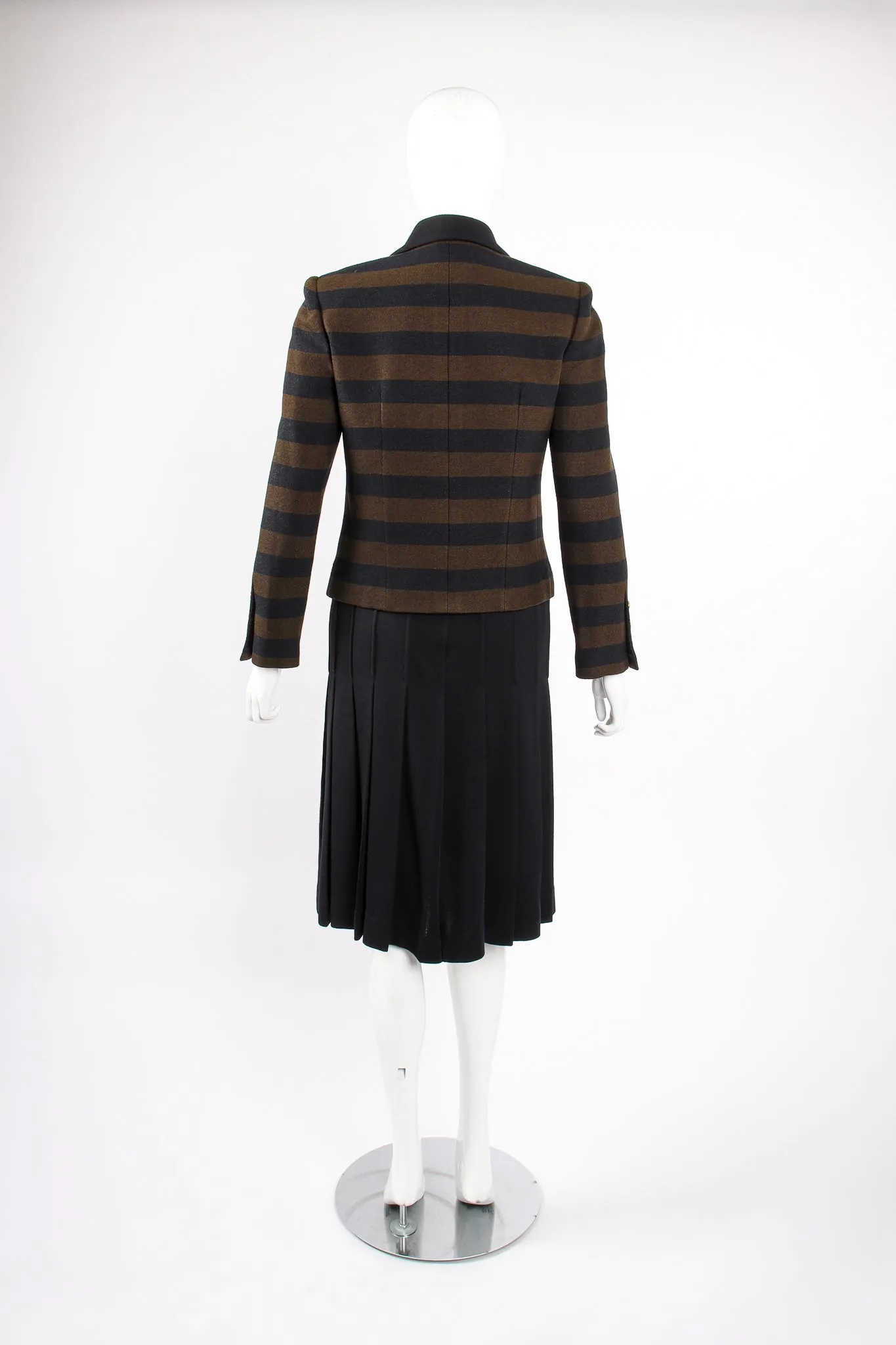 Striped Boxy Jacket & Skirt Set