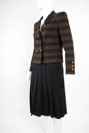 Striped Boxy Jacket & Skirt Set