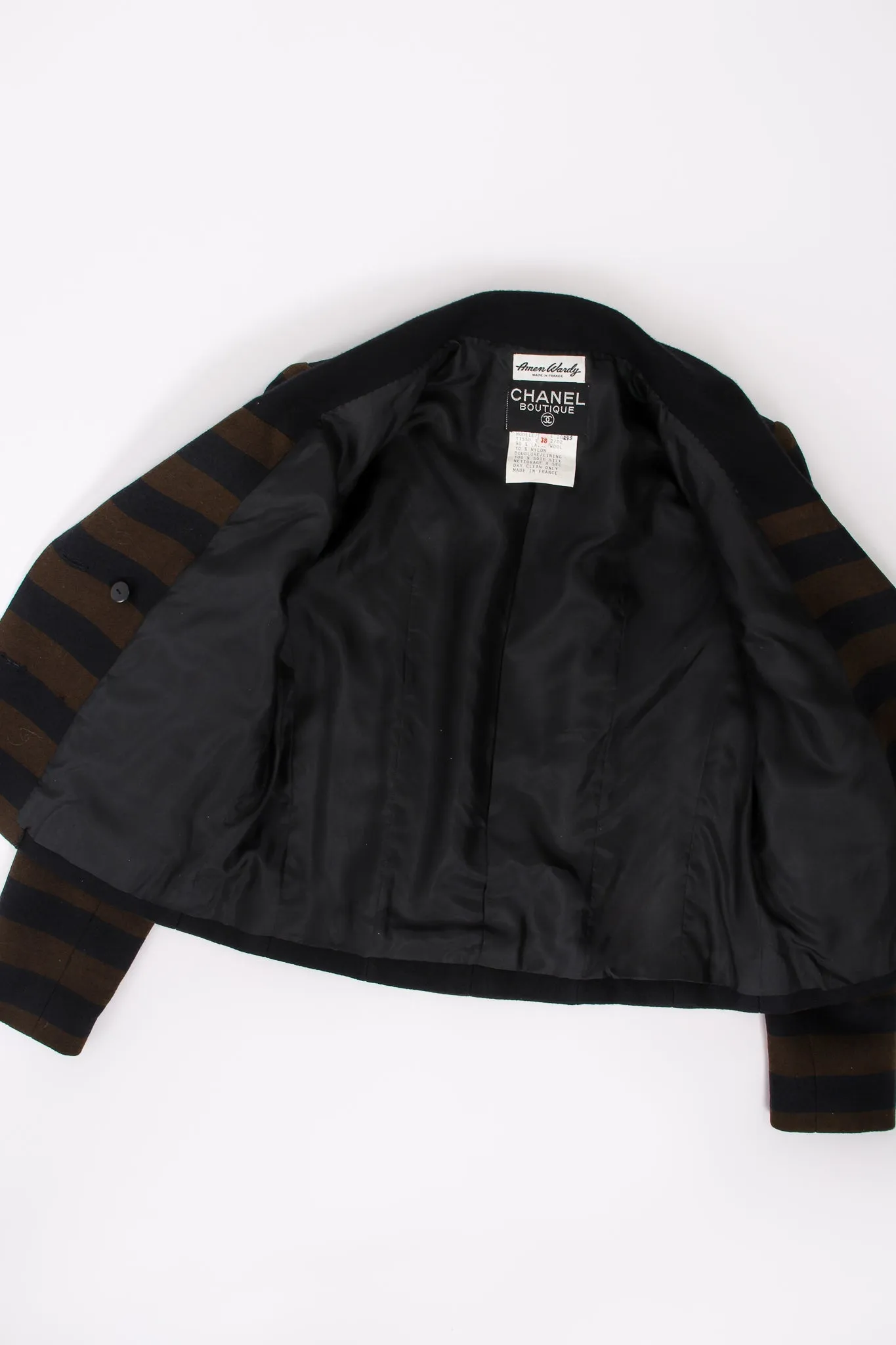 Striped Boxy Jacket & Skirt Set