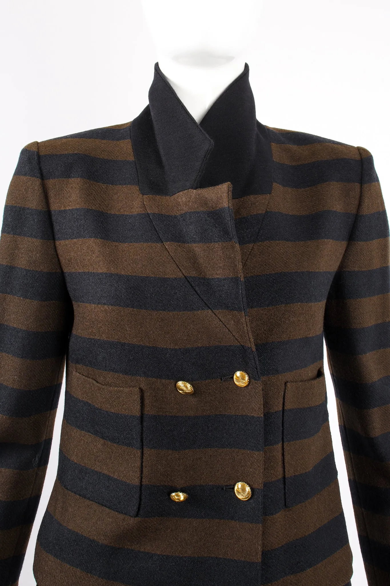 Striped Boxy Jacket & Skirt Set