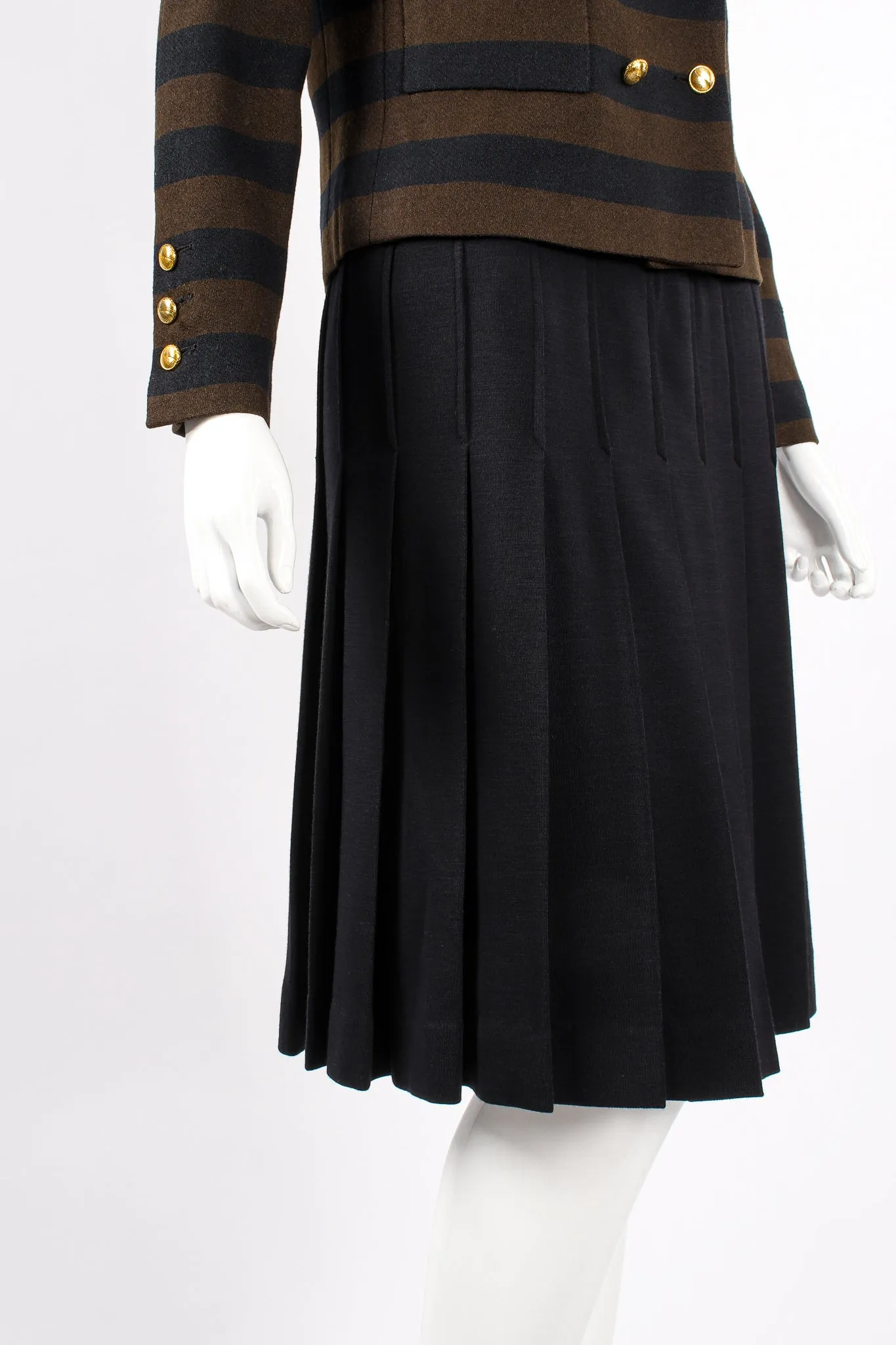 Striped Boxy Jacket & Skirt Set