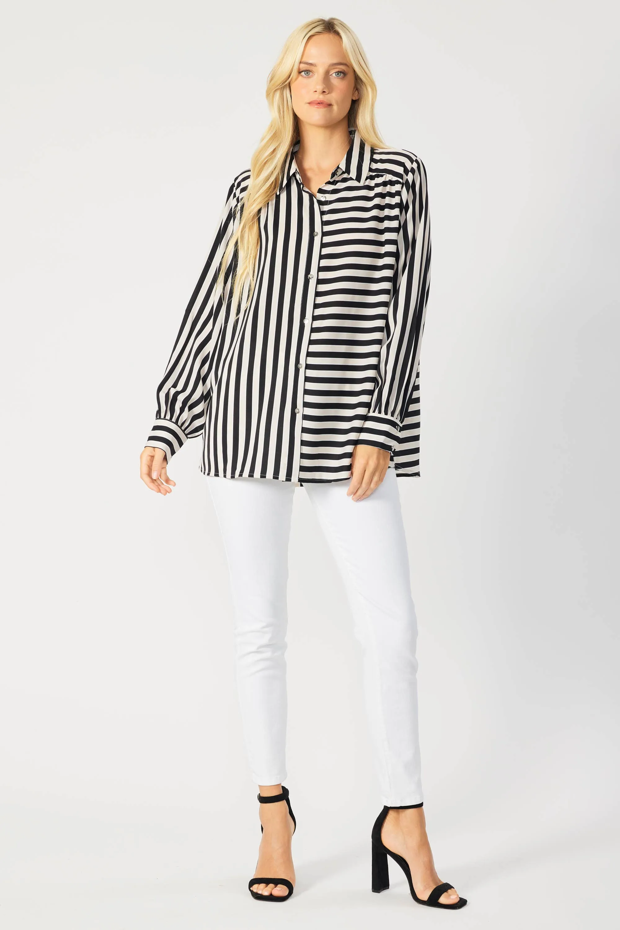 Striped Button Down Blouse