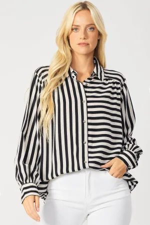 Striped Button Down Blouse