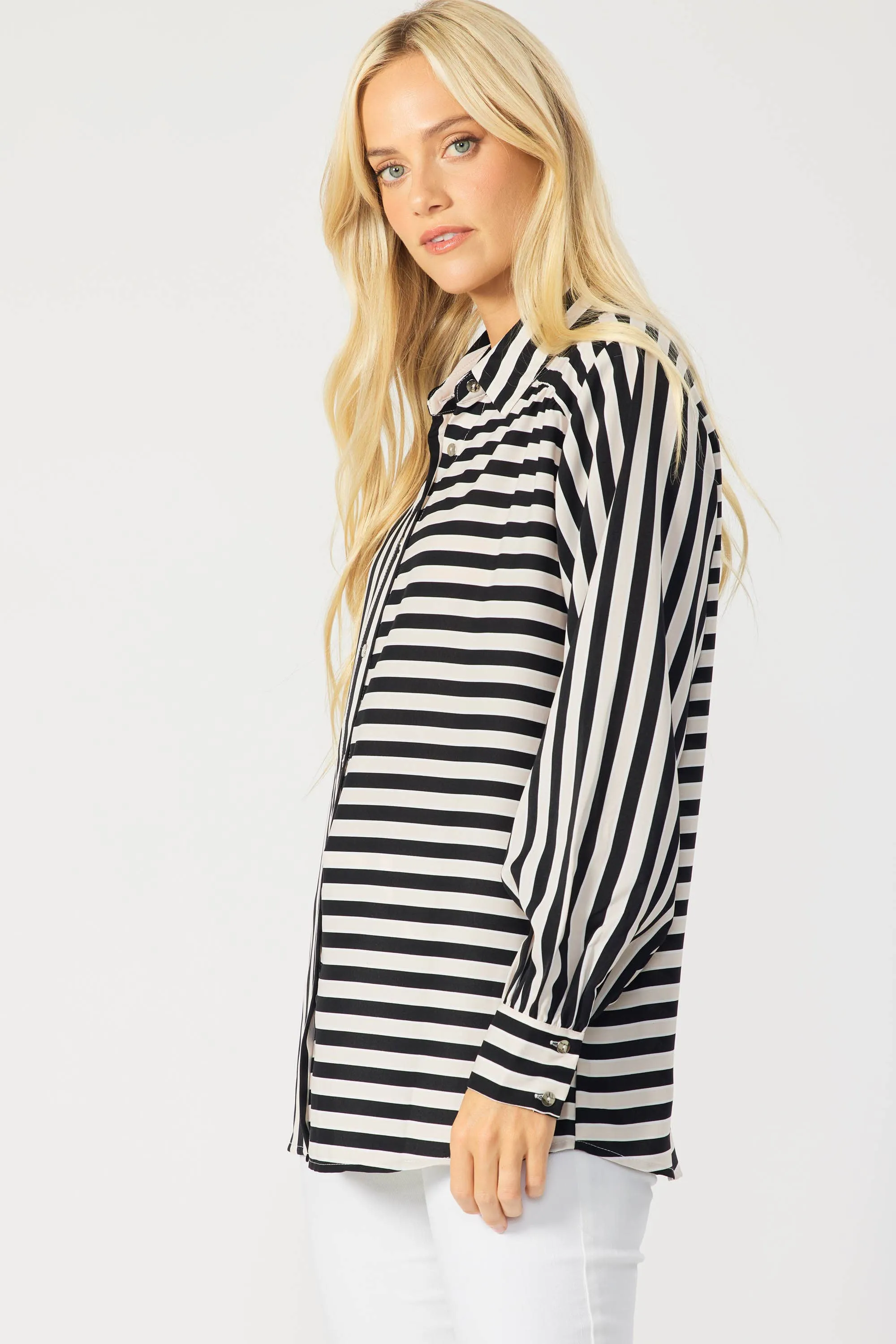Striped Button Down Blouse