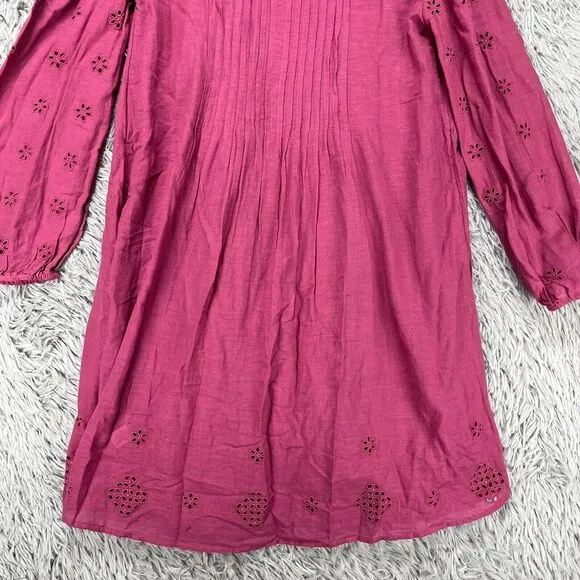 Sundance Chantae Shift Dress Women's S Purple Eyelet Boho Hippie Prairie Ruffle