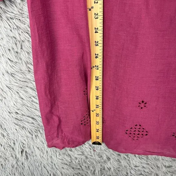 Sundance Chantae Shift Dress Women's S Purple Eyelet Boho Hippie Prairie Ruffle