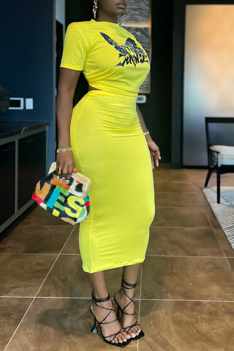 SUNSHINE CURVY MIDI | SKIRT