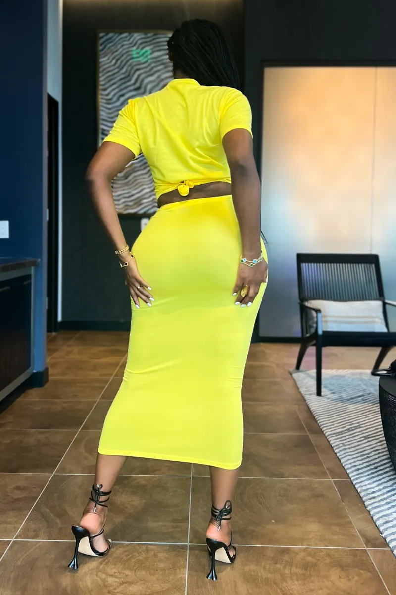 SUNSHINE CURVY MIDI | SKIRT