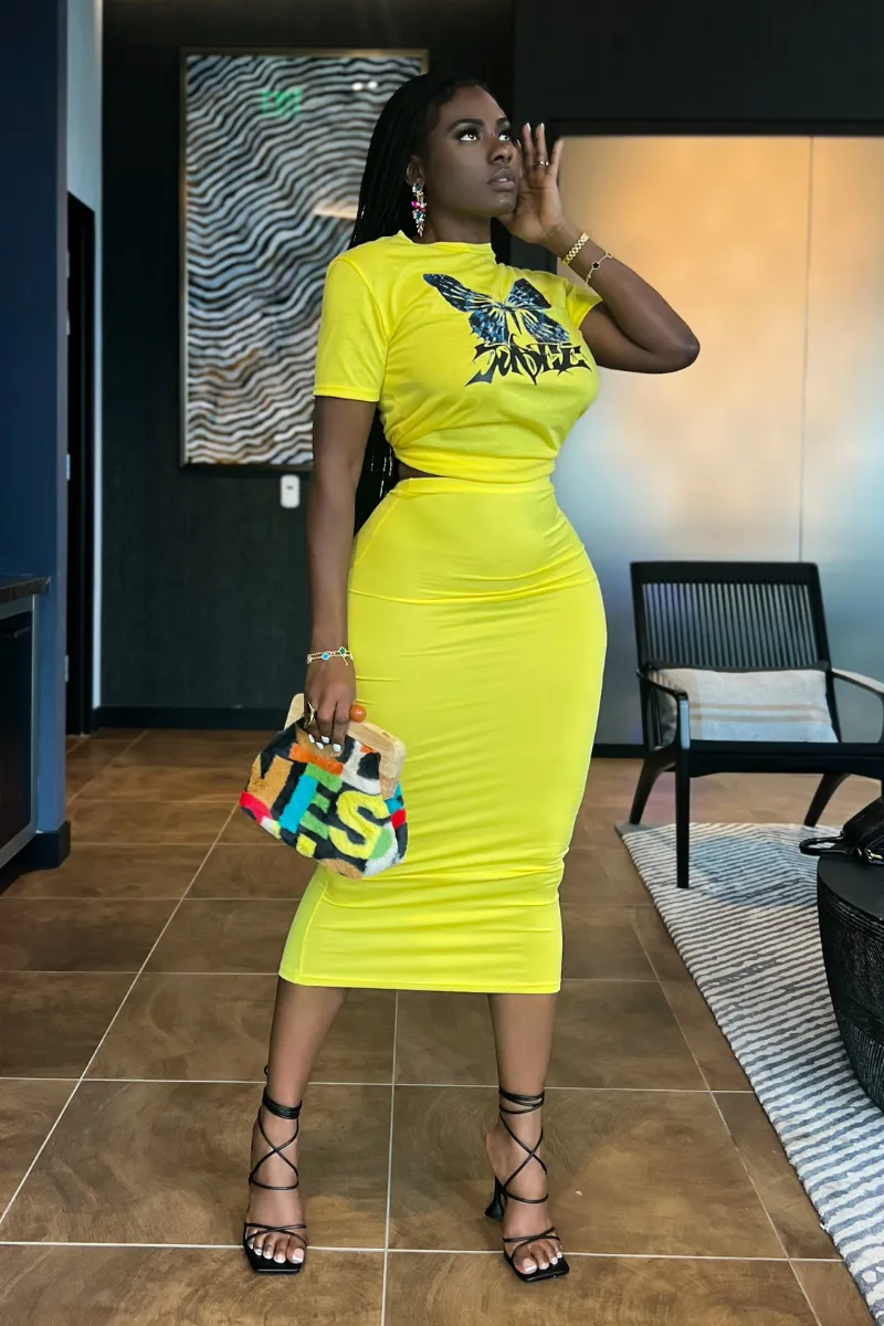 SUNSHINE CURVY MIDI | SKIRT