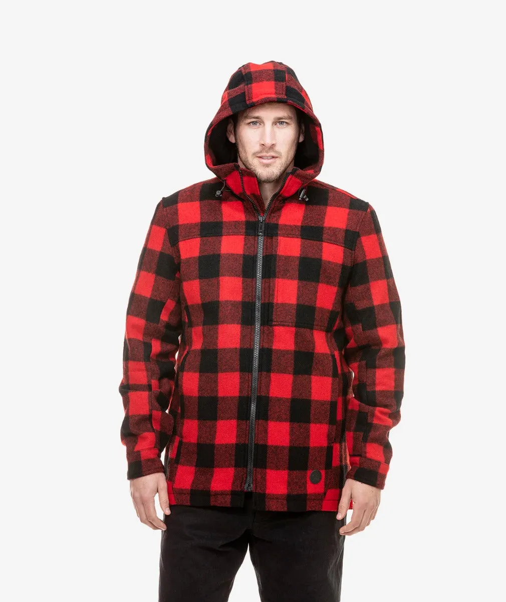 Swanndri Hudson Hoody 100% NZ Wool Red Check