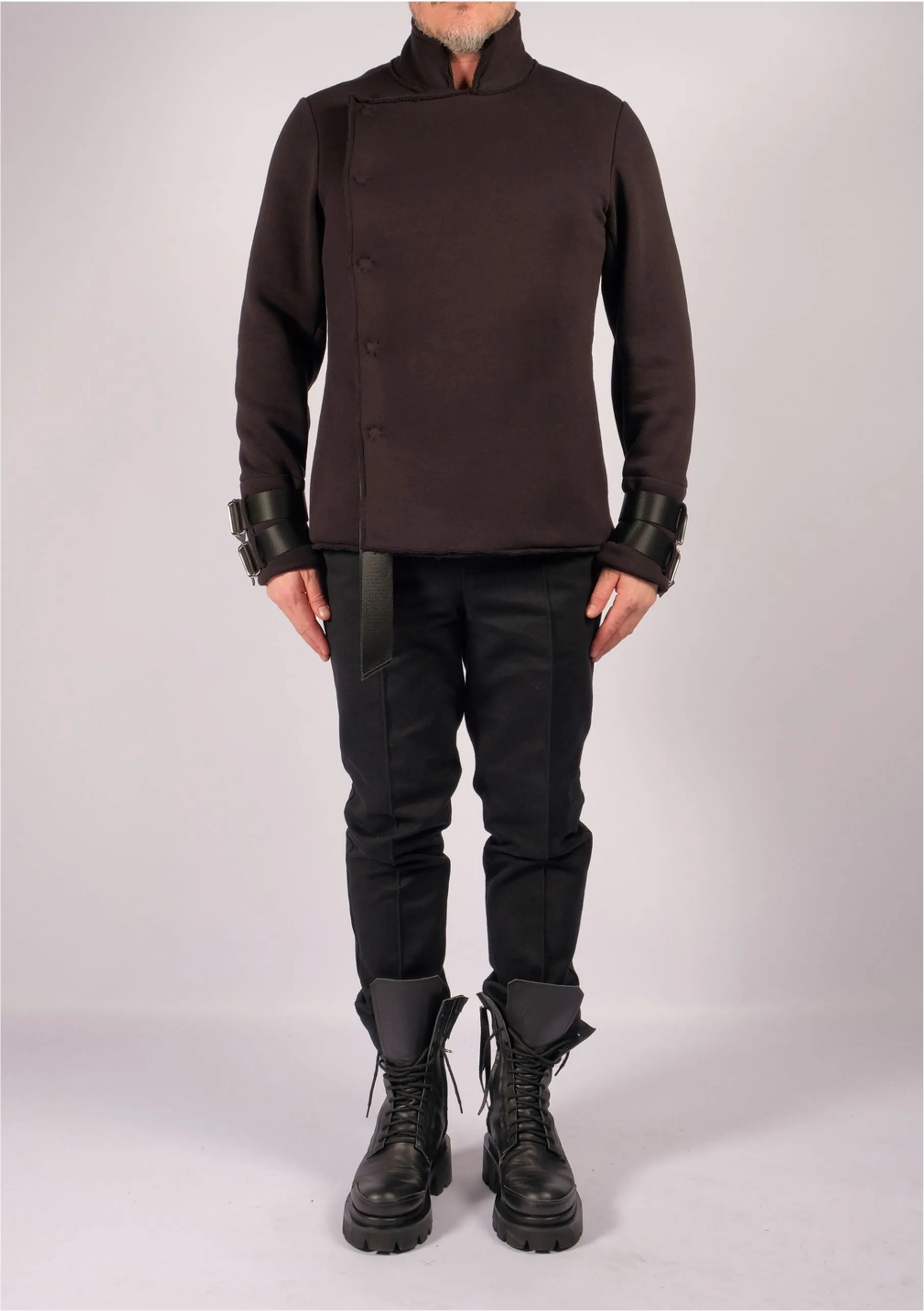 Sweatshirt Jacket with Belt Details
