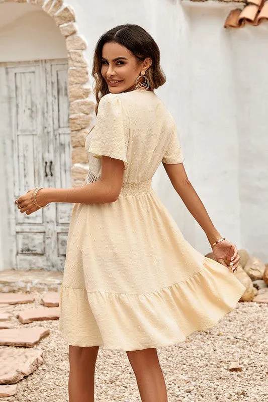 Swiss Dots Bell Sleeves Dress
