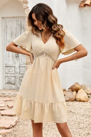 Swiss Dots Bell Sleeves Dress