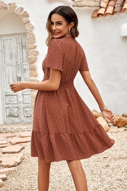 Swiss Dots Bell Sleeves Dress