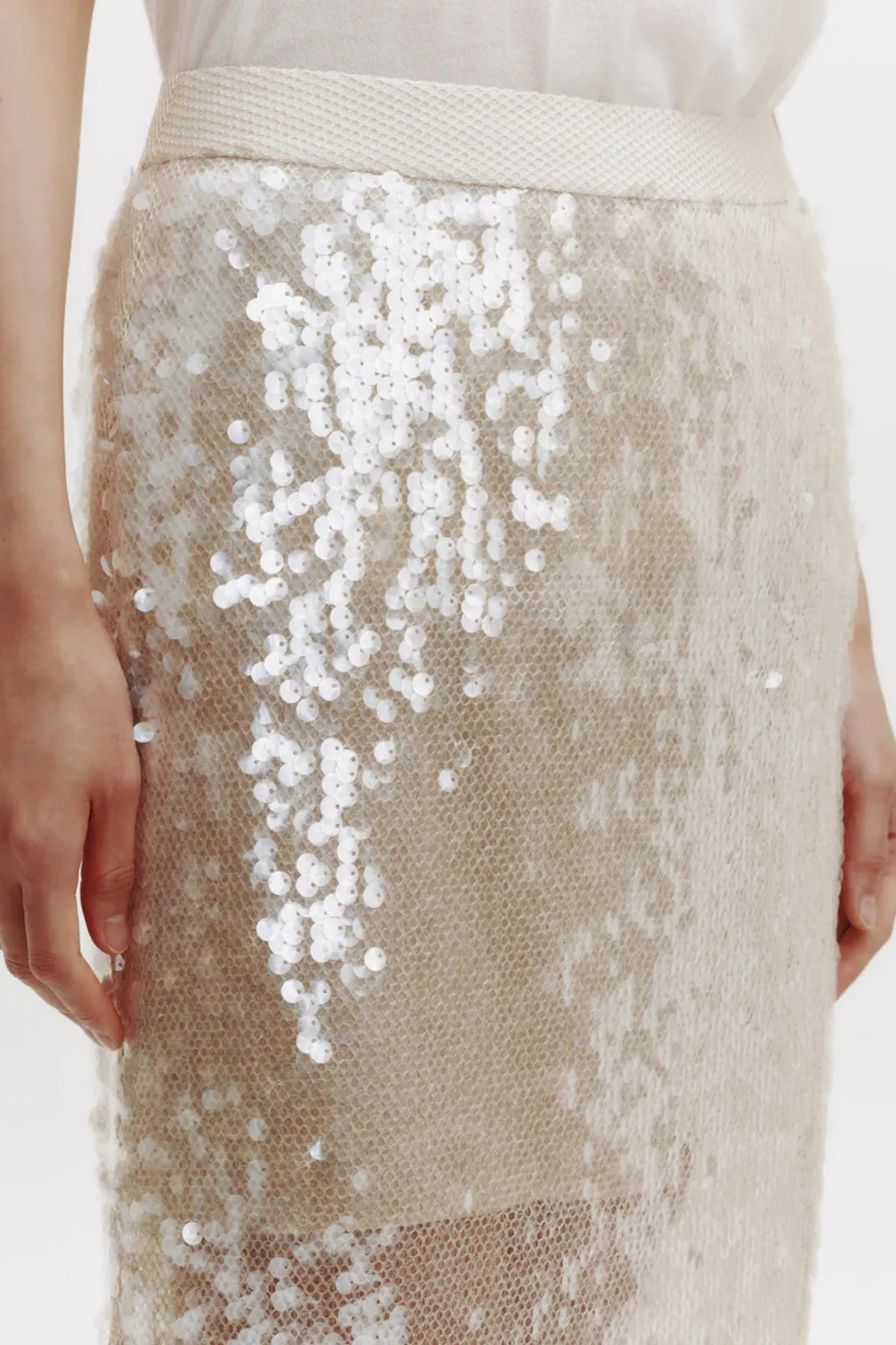 Sylkie Skirt | Beige /Clear