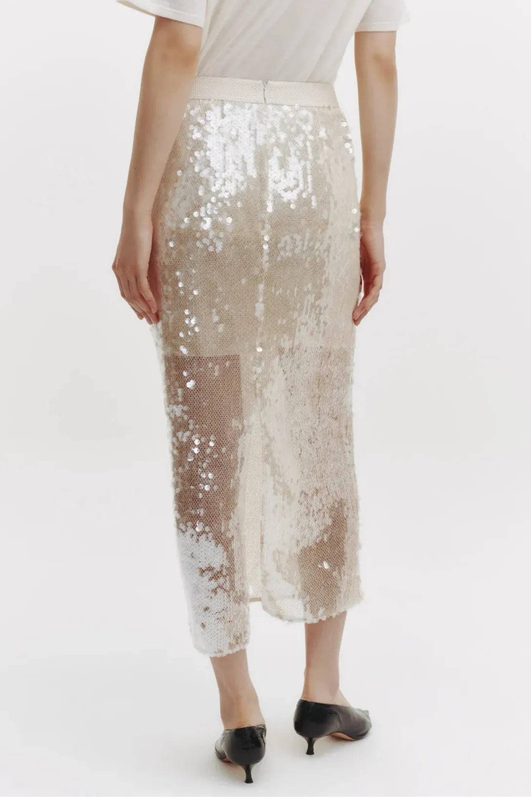 Sylkie Skirt | Beige /Clear
