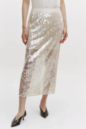 Sylkie Skirt | Beige /Clear