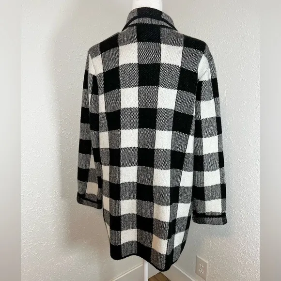 Talbots Oversized Plaid Blazer-look Cardigan